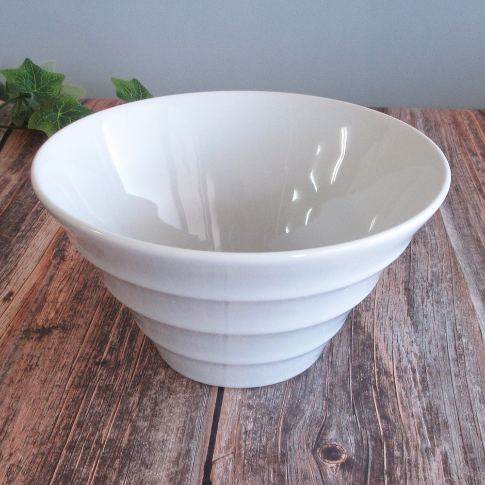 ラーメン丼 どんぶり 19cm 1200ml 深ボウル 白 線段 ボーダー おしゃれ 四季彩陶器 美濃焼 業務用 リネア 11-72-7