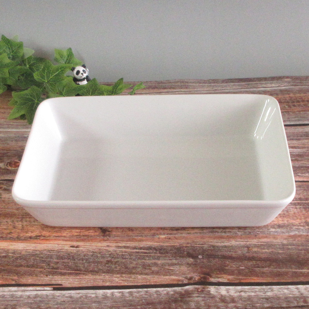 ラザニア皿 大きい 深め 大きいグラタン皿 大 26cm 白 四季彩陶器 美濃焼 業務用 11-96-15