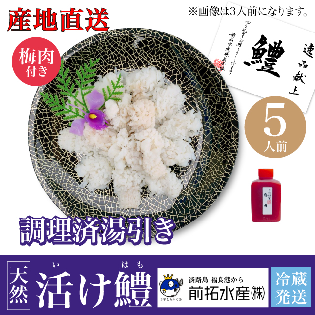 【兵庫県・前拓水産】活け鱧 湯引き５人前（250ｇ）【産地直送・同梱不可】