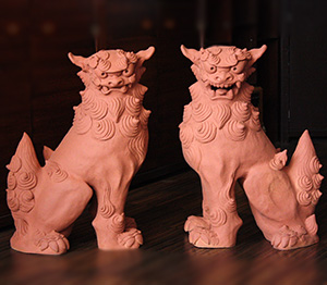 立横（荒焼）シーサー　陸拾　作　宮城勝人