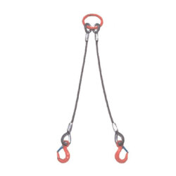 2本吊りワイヤースリング 14mm×1m (～2m) Vフック付 使用荷重2