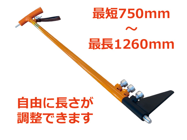 フィニッシャーに乗ったまま舗装厚を測定 伸縮式ゲージ棒 舗装現場で