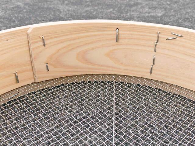 木製曲げ輪ふるい（通し） 36cmタイプ 舗装現場で働く人のために