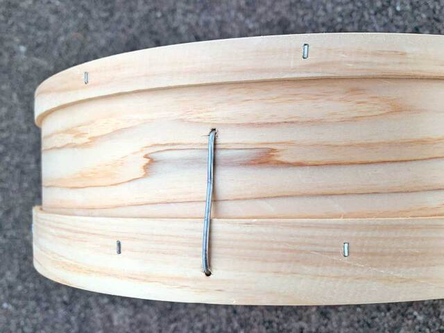 木製曲げ輪ふるい（通し） 36cmタイプ ライト 網目6.0mm 舗装現場で