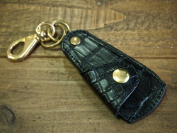 リアルクロコダイル製カバー付き真鍮靴べら