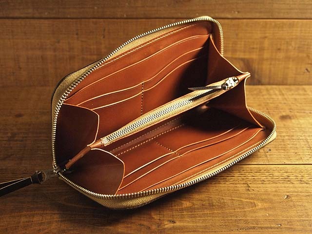 shin leather 長財布 フライトウォレットType A2/革財布/長財布/TALON(タロン)ジッパー