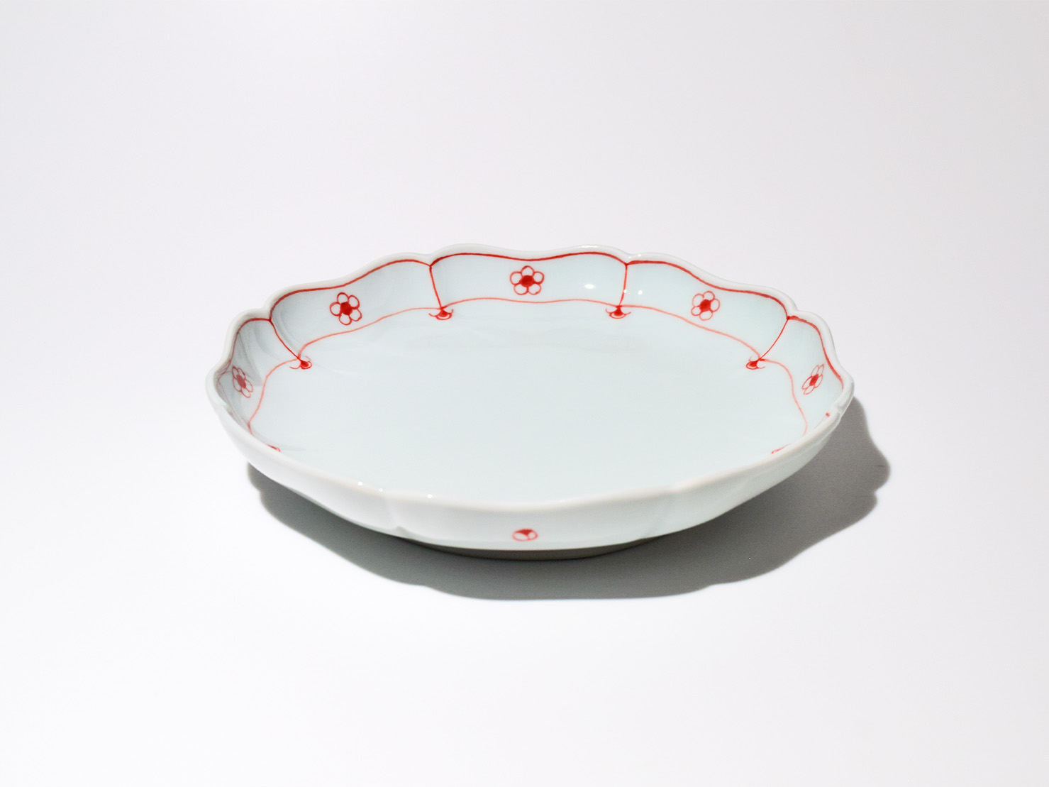 青梅八方割5寸皿 しん窯青花匠