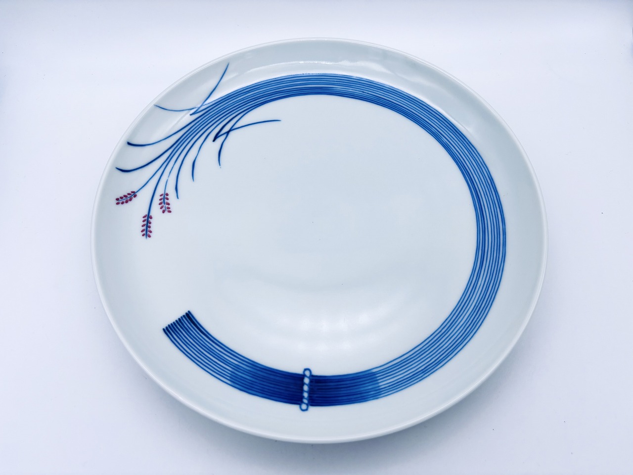 (赤)稲穂皿21cm