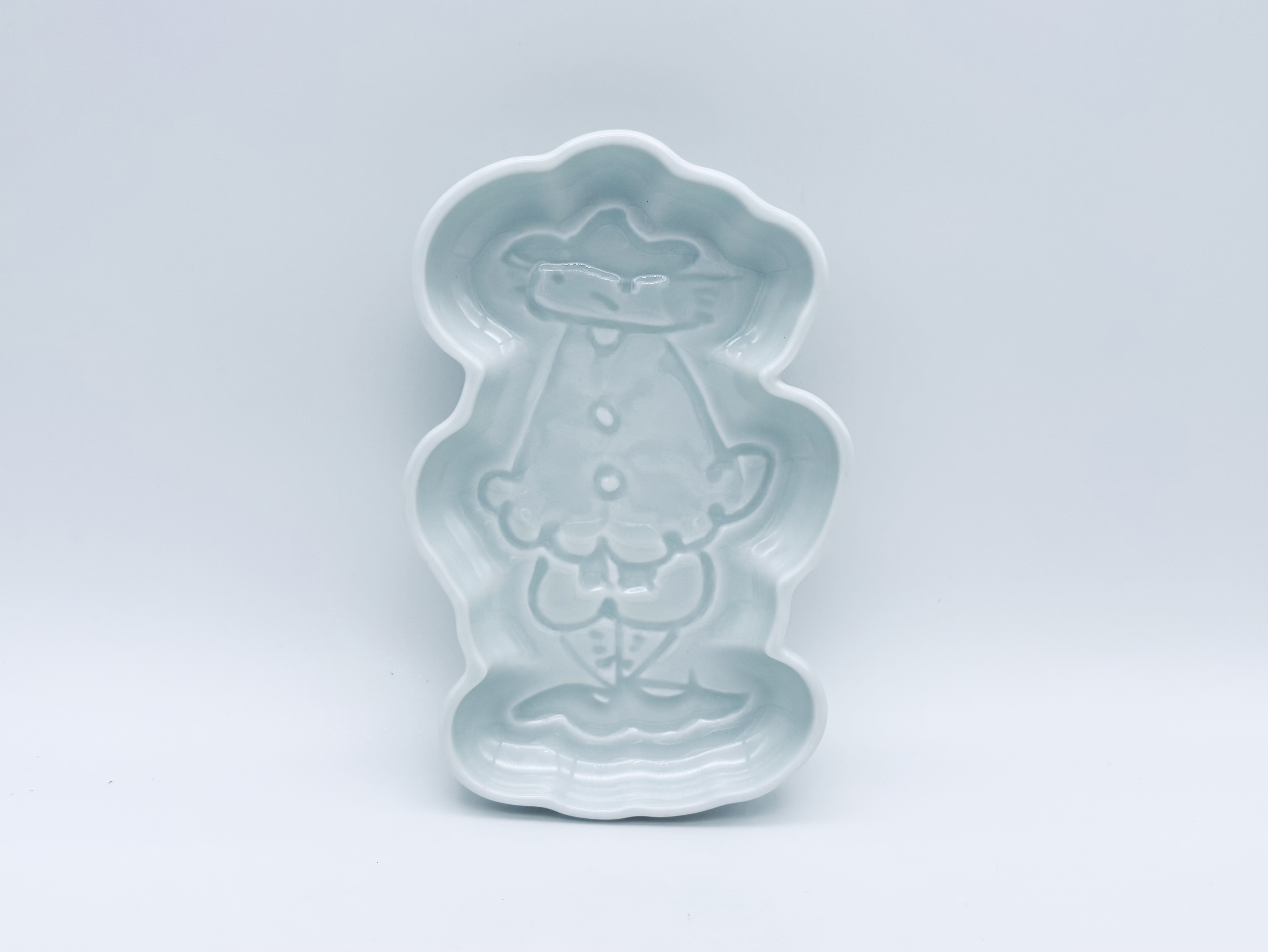 濃マント異人 刻の小皿