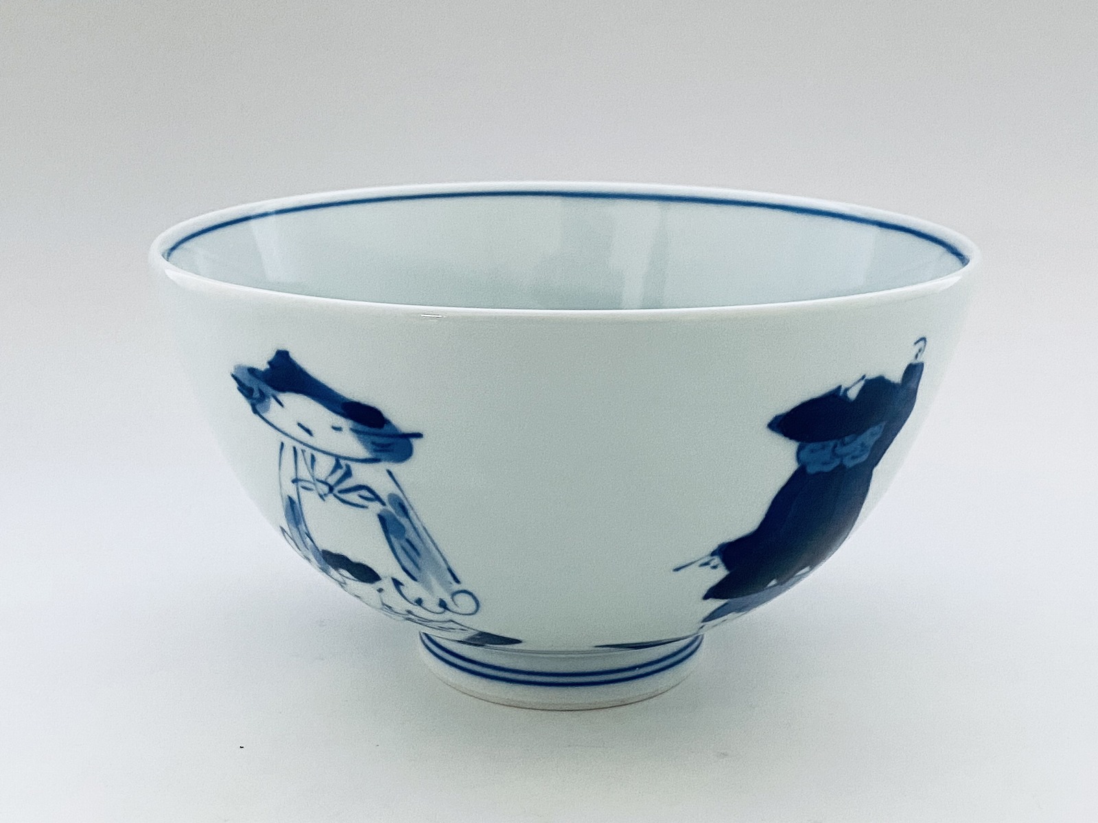 mo五人異人５寸深丼 しん窯 青花