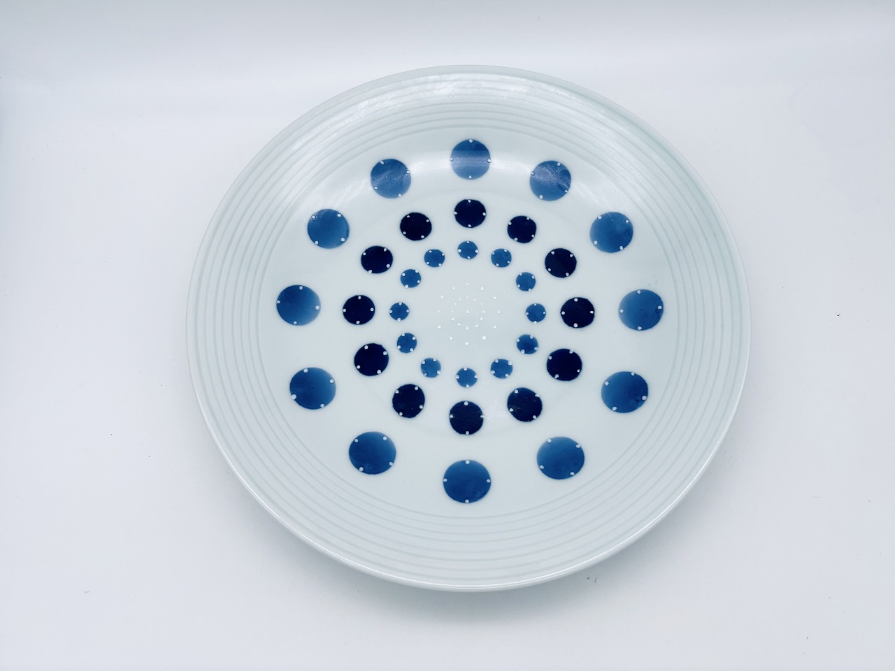 渕しのぎ水玉皿(中) しん窯青花匠 限定商品