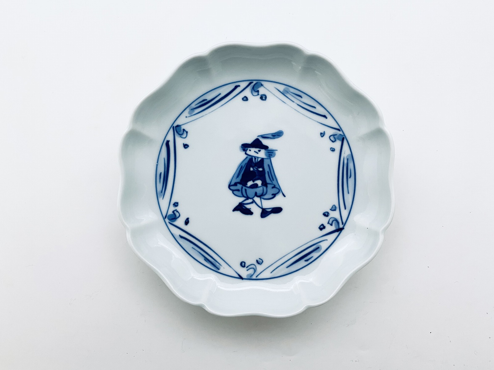 クラシックシリーズ 紅毛青花八方割５寸皿