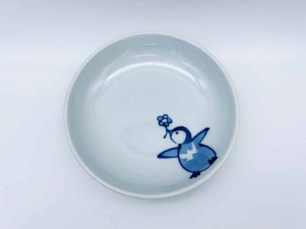 ペンギン3.6深小皿 しん窯青花 限定商品