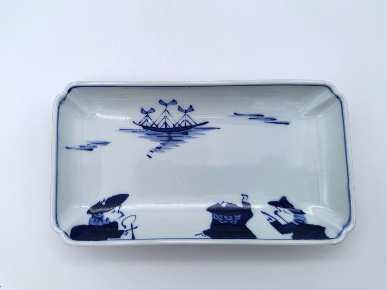 異人群　木甲長角皿　しん窯青花　限定商品