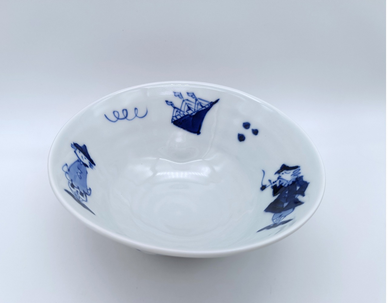 異人づくし　二方押小鉢　しん窯青花　限定商品