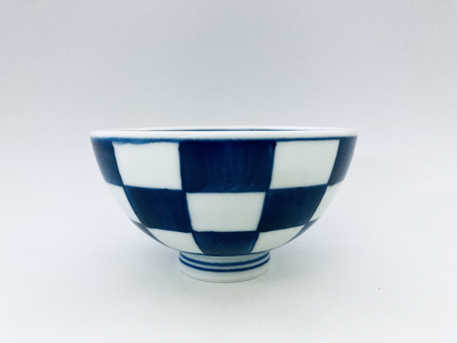 濃市松3.8寸丸飯碗 しん窯青花　限定商品