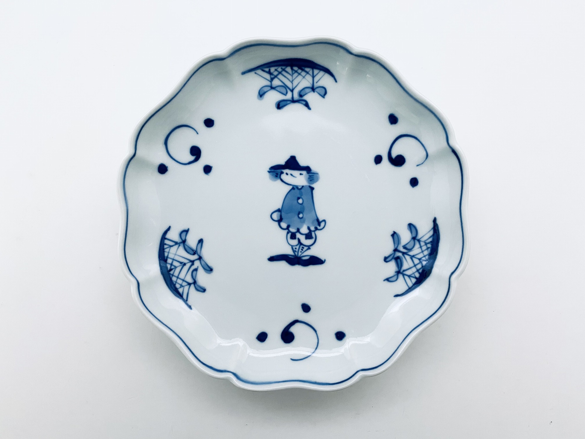 moクラシックシリーズ 濃マント異人八方割５寸皿 しん窯青花