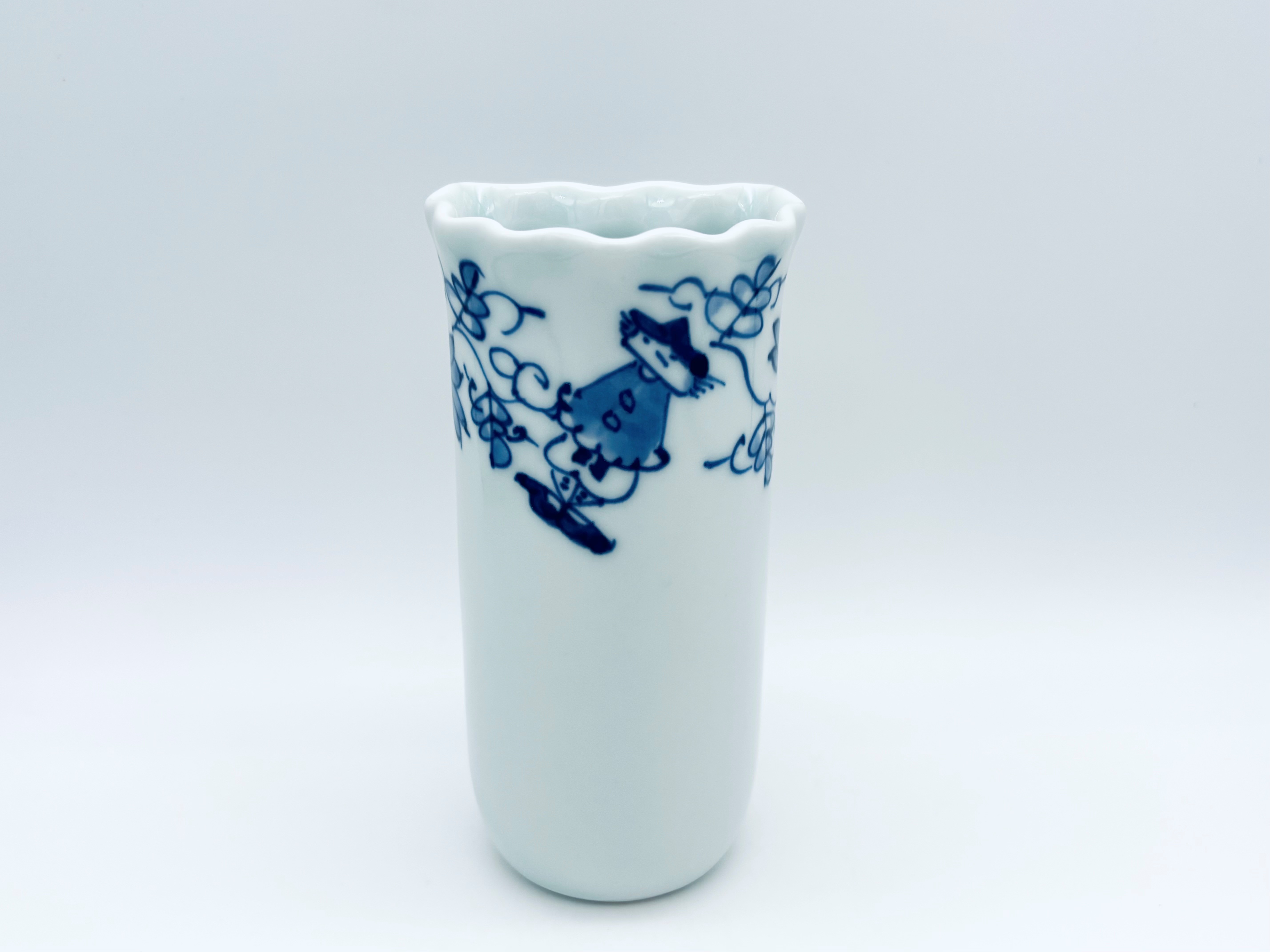 唐草異人輪花壁掛け花瓶(小)