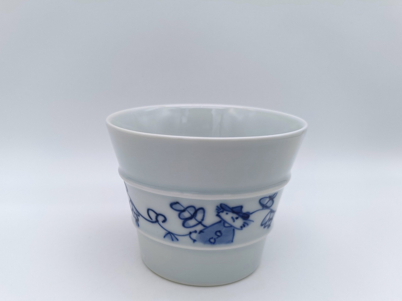 唐草異人　線段そば猪口　しん窯青花　限定商品