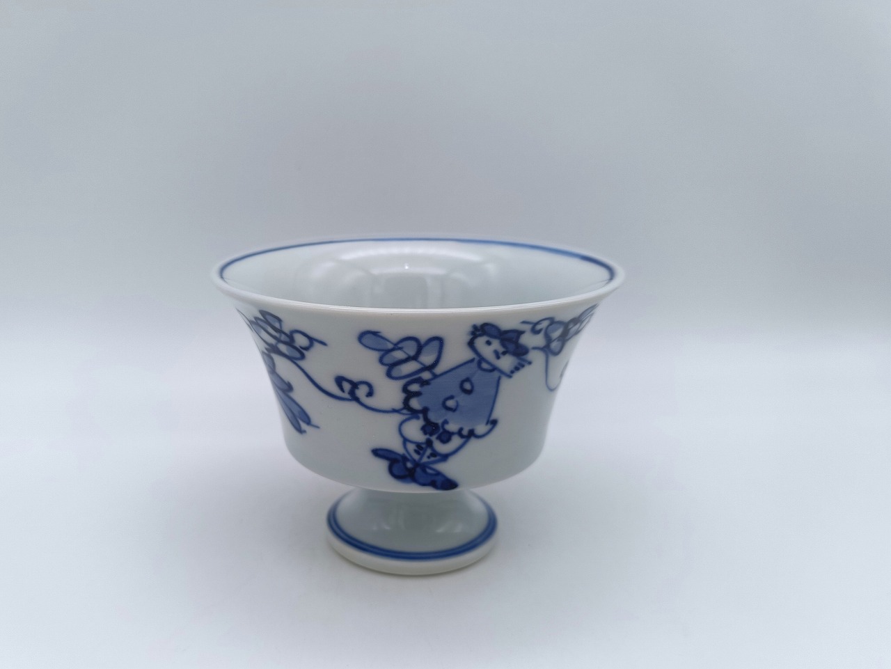 唐草異人　反高台小付　しん窯青花　限定商品
