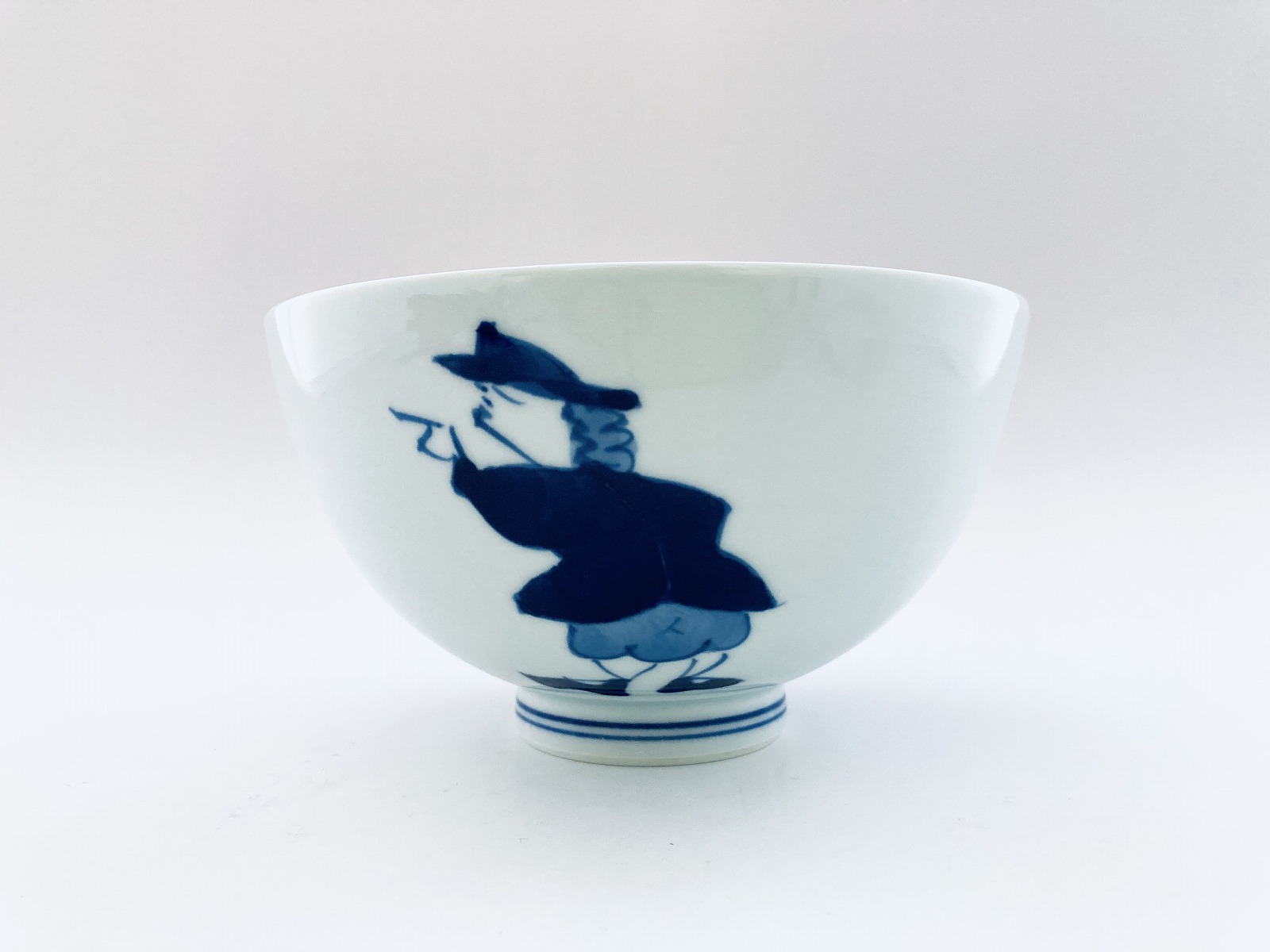 mo紅毛人５寸深丼 しん窯 青花