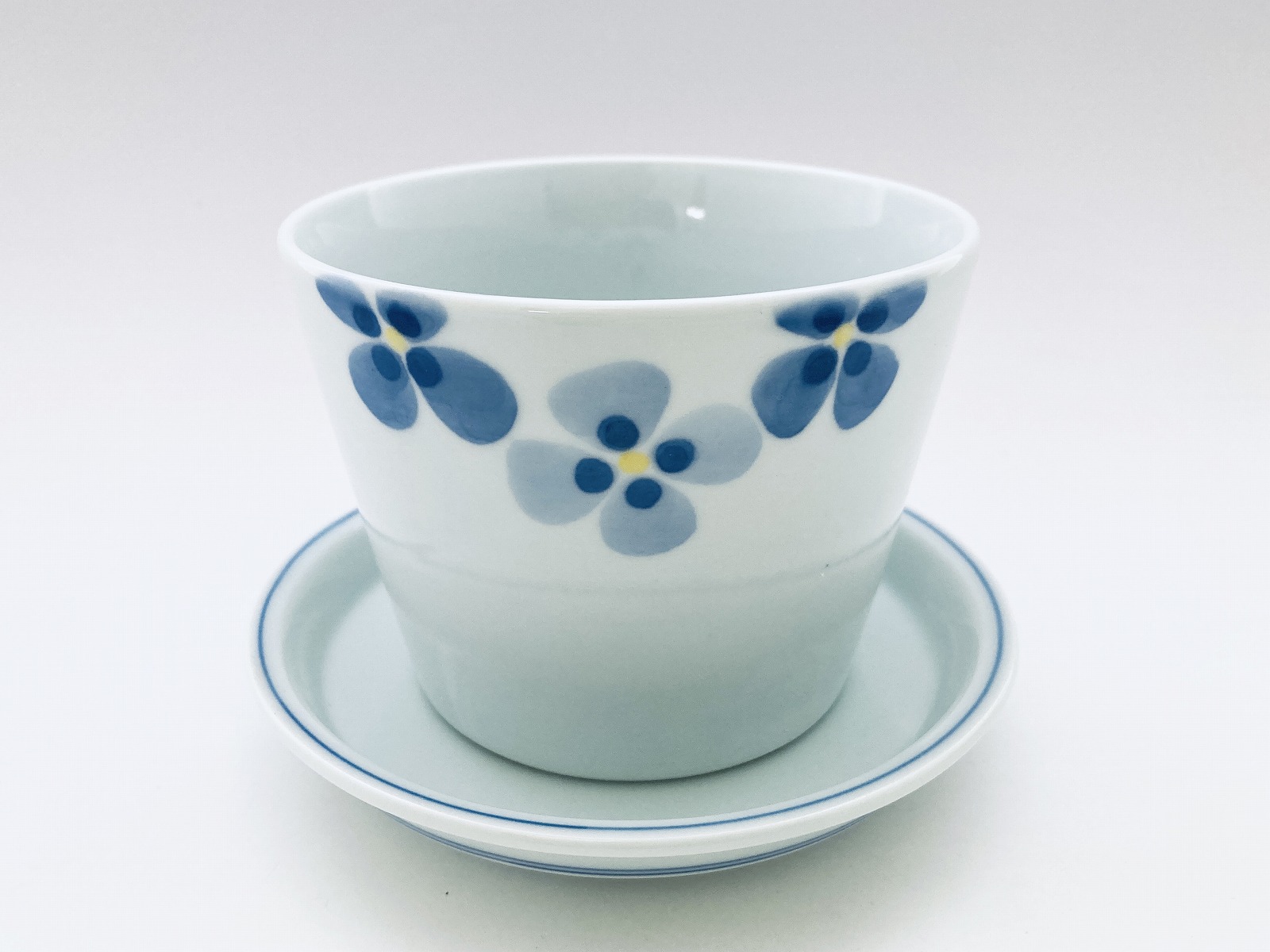 クローバーフラワーポットしん窯青花（底穴有）