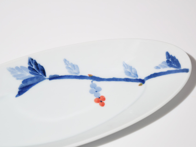 草花ブランチ取皿 しん窯青花匠
