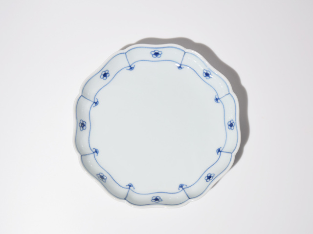 青梅八方割5寸皿 しん窯青花匠