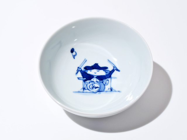 南蛮人音4寸ボウル ドラム しん窯青花