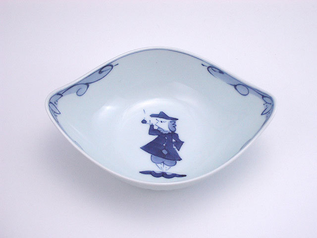 有田焼 青花 パイプ異人舟型小付