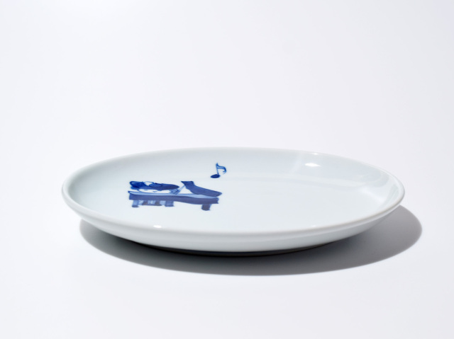 南蛮人音小判銘々皿 ピアノ しん窯青花