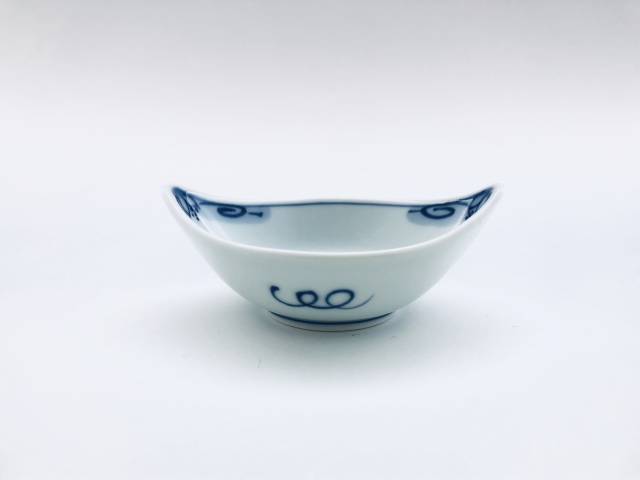 オランダ船舟型小付 しん窯 青花