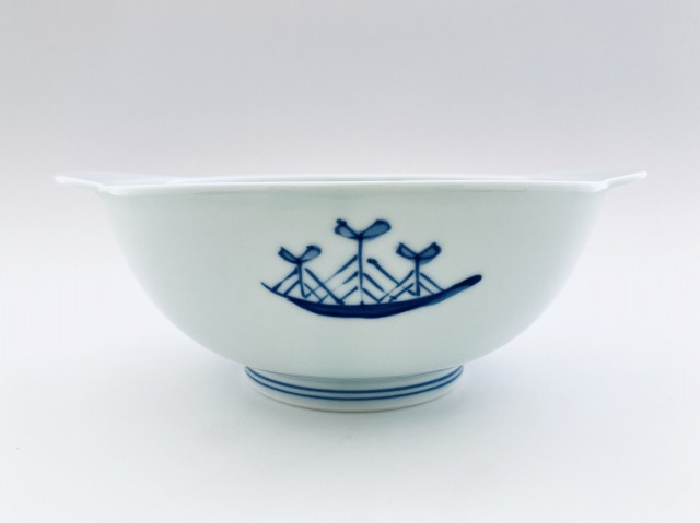 有田焼しん窯青花異人シリーズ耳付丼（中）5個セット