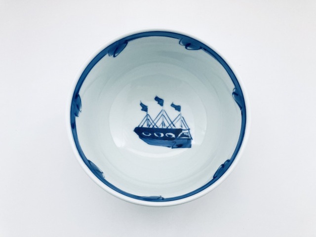 mo五人異人玉渕４.５寸丼 しん窯 青花