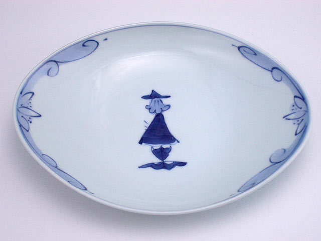 有田焼 青花 後姿舟型中皿