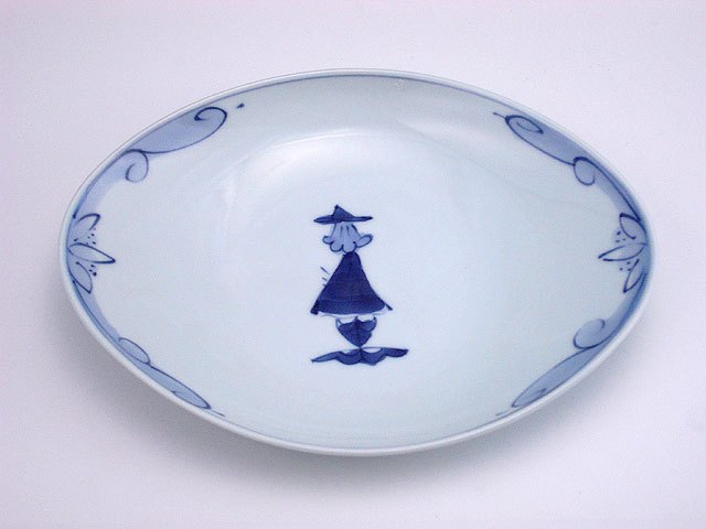 有田焼 青花 後姿舟型銘々皿