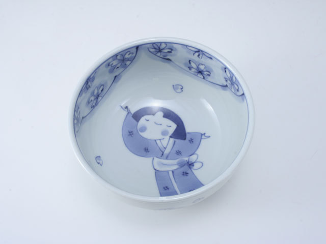 桜物語玉渕4寸丼 しん窯 青花