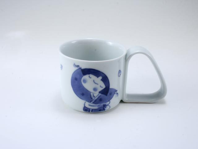 【名前入り】桜物語倒れにくいマグカップ（小） しん窯 青花