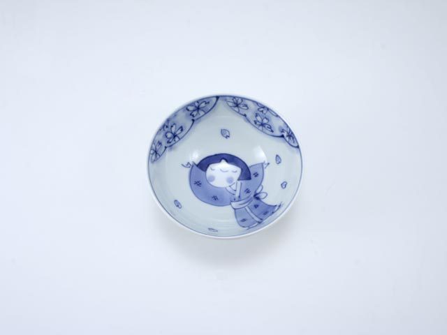 桜物語3.2寸丸飯碗 しん窯 青花
