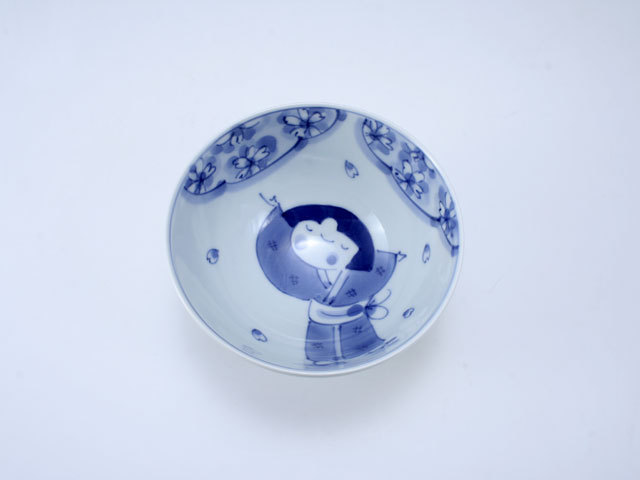 桜物語3.8寸丸飯碗 しん窯 青花