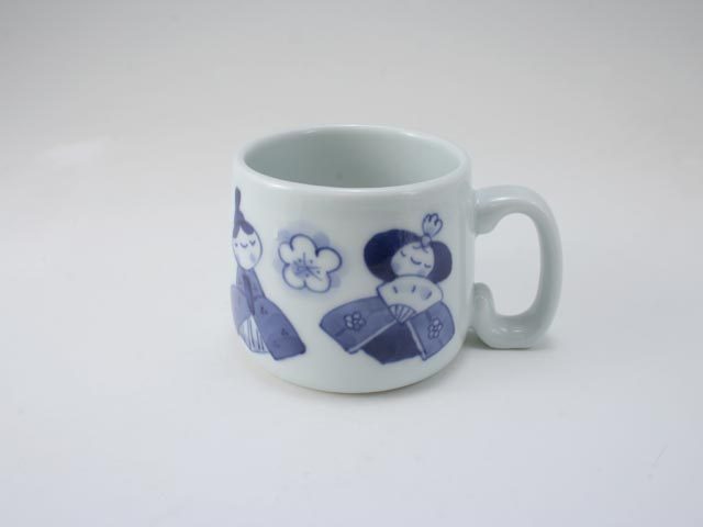 ひな人形子供用マグカップ しん窯 青花