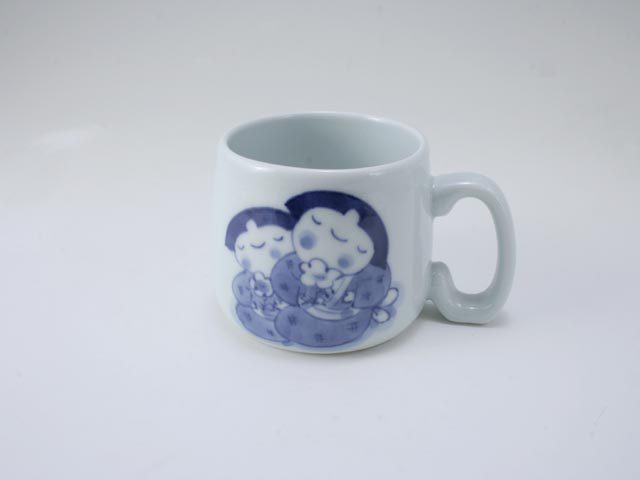 ふたりっこ子供用マグカップ しん窯 青花