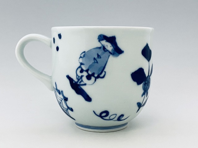 異人づくしミニマグカップ しん窯 青花