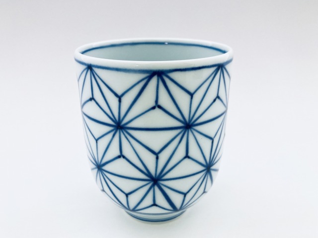 mo麻の葉小湯呑 しん窯青花