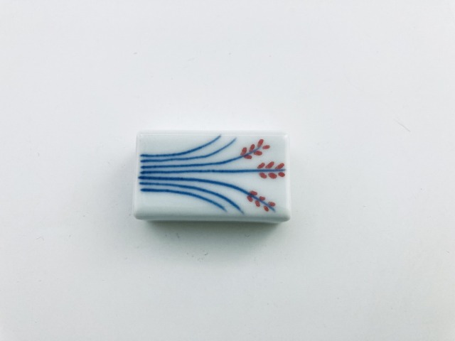 （赤）稲穂箸置き しん窯青花匠