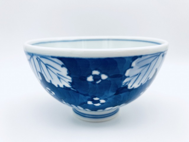 あじさい厚渕3.5飯碗 しん窯 青花 限定商品