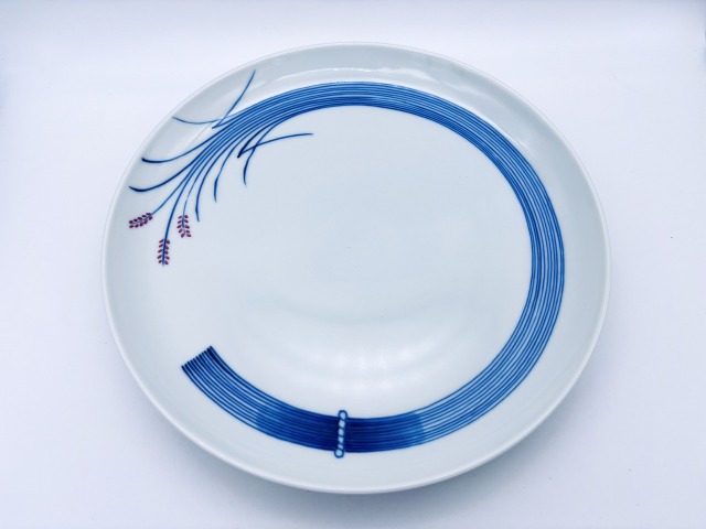 (赤)稲穂皿21cm