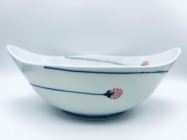 (赤)つるいちご舟型盛鉢