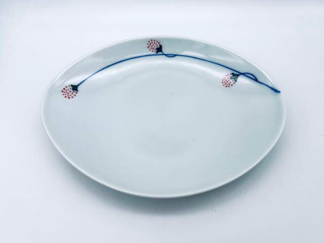 (赤)つるいちご舟型中皿