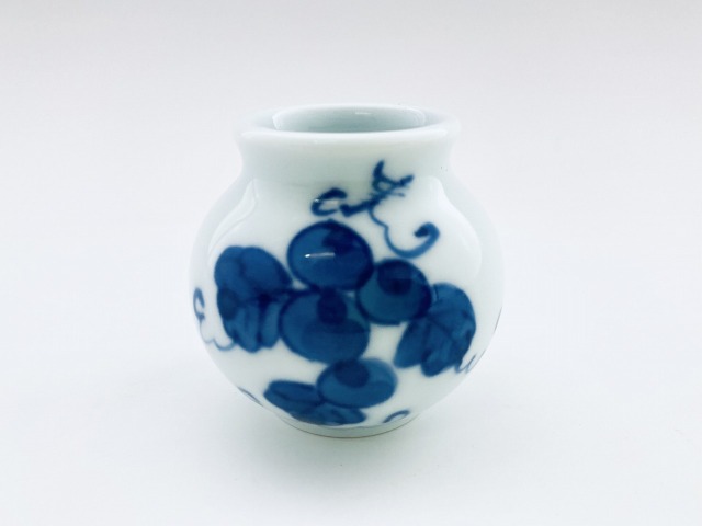 ぶどう豆一輪挿し しん窯青花